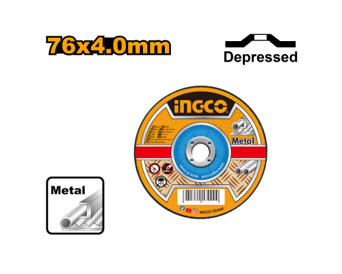 Круг шлифовальный по металлу INGCO 76х4,0х10 мм Metal MCD30276