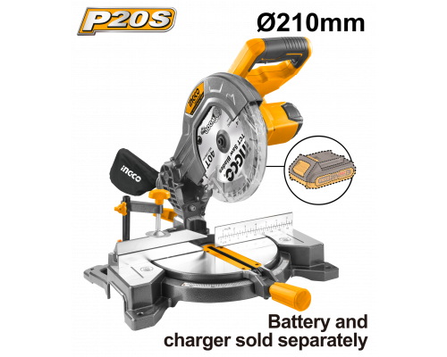 Аккумуляторная торцовочная пила INGCO INDUSTRIAL 20 В 210 мм CMS2001