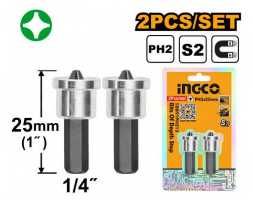 Набор бит с ограничителем INGCO 50 мм 2 шт SDB91PH223