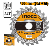 Диск пильный по дереву TCT INGCO INDUSTRIAL 165х20 мм 24Т TSB116511