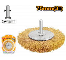 Щетка плоская проволочная для дрели INGCO 75 мм WB40751