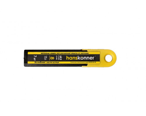 Лезвия Hanskonner 18 мм, 7 шт, оксидированные, SK2 сталь, толщина 1.0 мм HK1076-S3-18
