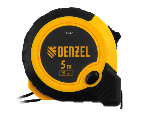 Рулетка 5 м х 19 мм, кнопка-пауза Denzel 31542