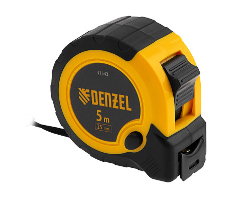 Рулетка 5 м х 25 мм, кнопка-пауза Denzel 31543