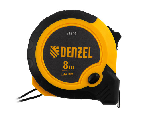 Рулетка 8 м х 25 мм, кнопка-пауза Denzel 31544