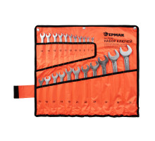 Набор комбинированных ключей ЕРМАК 22 предмета, 6-32 мм, CRV матовые холодный штамп, в сумке 736-085