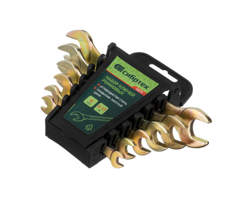 Набор ключей рожковых 6-17 мм, 6 шт, желтый цинк Сибртех 15279