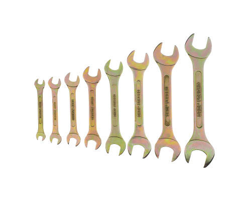 Набор ключей рожковых 6-22 мм, 8 шт, желтый цинк Сибртех 15280