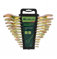 Набор ключей рожковых 6-32 мм, 12 шт, желтый цинк Сибртех 15281