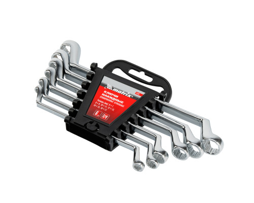 Набор ключей накидных 6 шт, 6-17 мм, CrV, Elliptical, зеркальное хромирование Matrix 15336