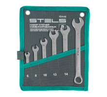 Набор ключей комбинированных 6-17 мм, 6 шт., CrV, матовый хром Stels 15442