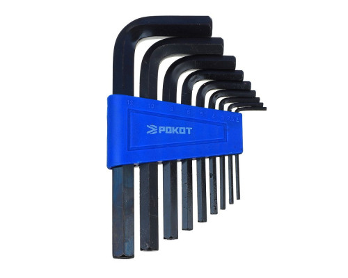 Набор ключей-шестигранников РОКОТ 2.0-12 мм, 9 шт. 633-021