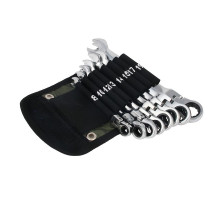 Набор шарнирных трещоточных комбинированных ключей РОКОТ 8 предметов 736-210