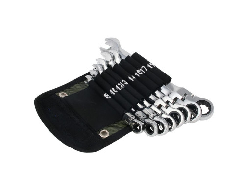 Набор шарнирных трещоточных комбинированных ключей РОКОТ 8 предметов 736-210