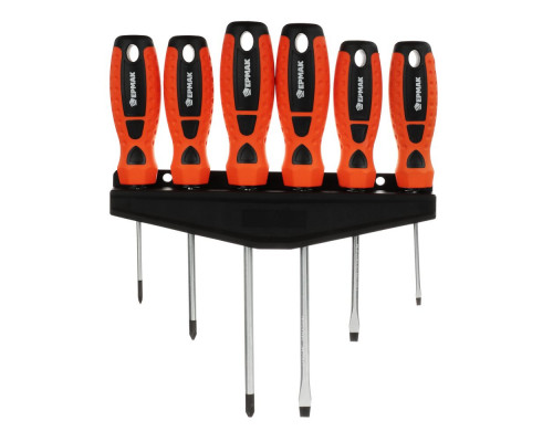 Набор 6 отверток ЕРМАК PH2x150, SL6x150, PH1x100, SL5x100, PH0x75, SL3x75 651-237