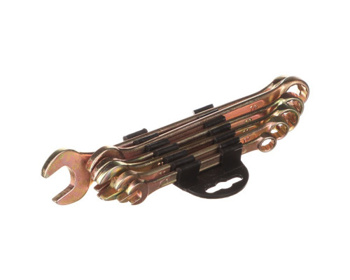 Набор рожково-накидных ключей ЕРМАК 6 предметов, 8-17 мм, желтый цинк 736-078