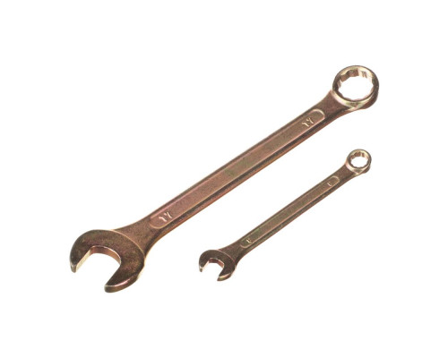 Набор рожково-накидных ключей ЕРМАК 6 предметов, 8-17 мм, желтый цинк 736-078