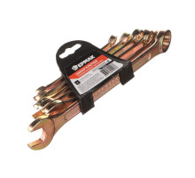 Набор рожково-накидных ключей ЕРМАК 6 предметов, 8-17 мм, желтый цинк 736-078