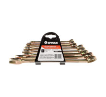 Набор рожково-накидных ключей ЕРМАК 8 предм. 8-19 мм, желтый цинк 736-079