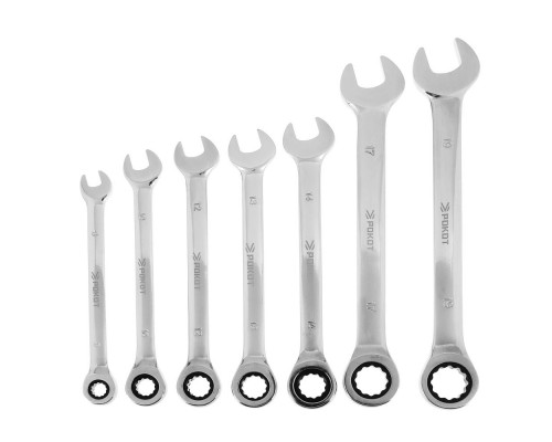 Набор комбинированных ключей с трещоткой РОКОТ 7 шт. 689-008