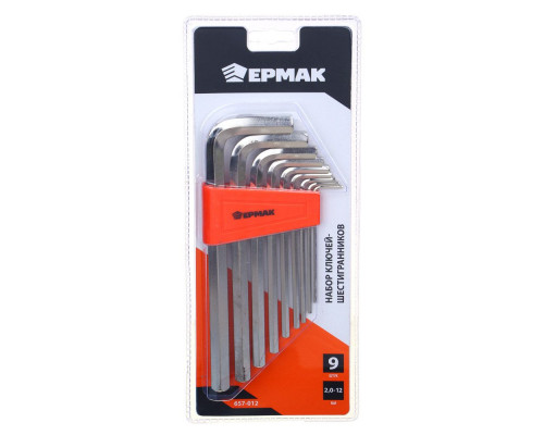 Набор ключей - шестигранников ЕРМАК 2,0-12 мм, удл., 9 шт. (012) 657-012
