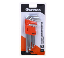Набор шестигранников ЕРМАК HEX+BallpointHex, 9 шт (1.5-10 мм), блистер JF 2160A 657-172