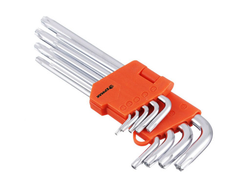 Набор ключей ЕРМАК TORX-профиль 9 пр., T10 - T50, длина 95 - 220 мм 657-188
