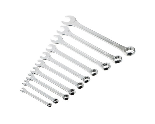 Набор комбинированных оцинкованных ключей РОКОТ в пластиковом подвесе 6, 8, 10, 11, 12, 13, 14, 17, 19, 22 мм 736-012