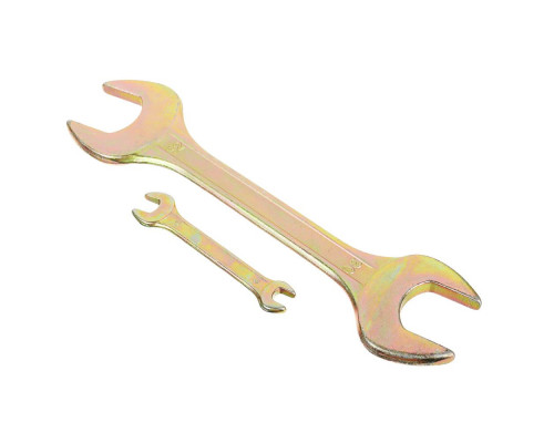 Набор рожковых ключей ЕРМАК 12 предметов, 8x10-30x32 мм, желтый цинк, пластик холдер 736-074