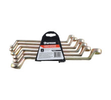 Набор накидных ключей ЕРМАК 6 предметов, 8x10 - 17x19 мм, желтый цинк, пластик холдер 736-075