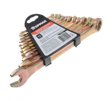 Набор рожково-накидных ключей ЕРМАК 12 предметов, 6-22 мм, желтый цинк 736-080