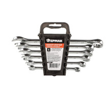 Набор рожково-накидных ключей ЕРМАК 6 предм. 8-17 мм, полированные CRV, пластик холдер 736-096