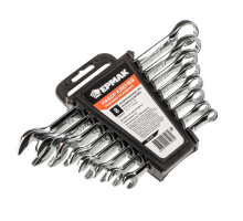 Набор рожково-накидных ключей ЕРМАК 8 предметов 8-19 мм, полированные CRV, пластик холдер 736-097