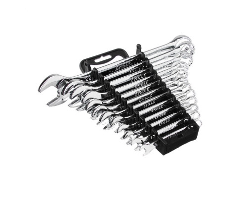 Набор рожково-накидных ключей ЕРМАК 12 предметов, 6-22 мм, полированные CRV, пластик холдер 736-098