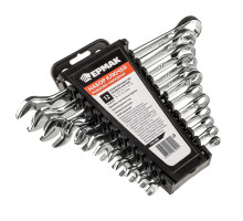 Набор рожково-накидных ключей ЕРМАК 12 предметов, 6-22 мм, полированные CRV, пластик холдер 736-098