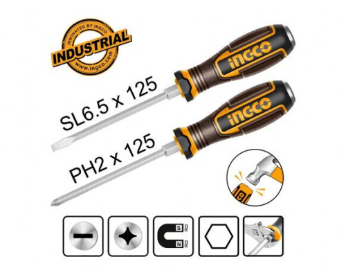 Набор ударных отверток 2 шт INGCO INDUSTRIAL HGTST0208