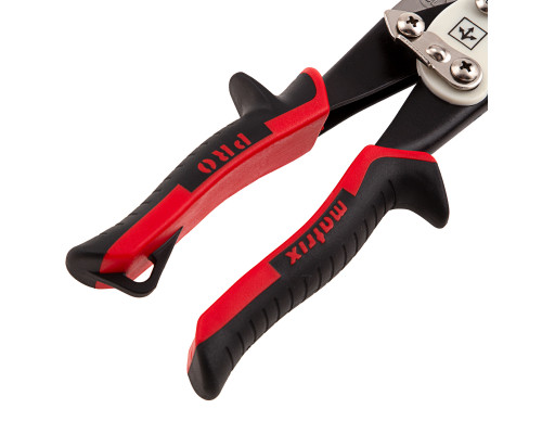 Ножницы по металлу MATRIX, удлиненные, 290 мм, прямой рез, CrMo, 2-комп. обрезиненные рукоятки PRO 78328