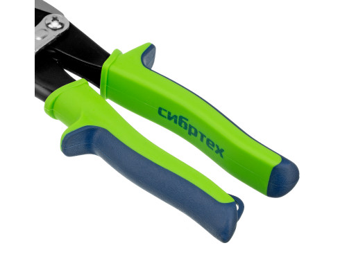 Ножницы по металлу СИБРТЕХ 250 мм, левый рез, сталь С55, двухкомпонентные рукоятки 78338