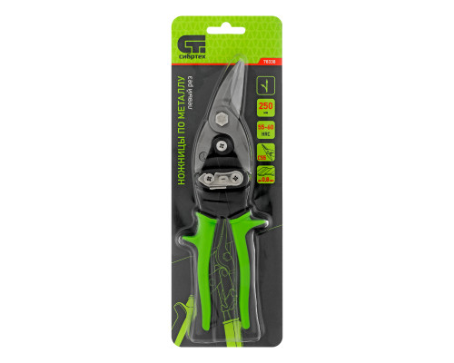 Ножницы по металлу СИБРТЕХ 250 мм, левый рез, сталь С55, двухкомпонентные рукоятки 78338