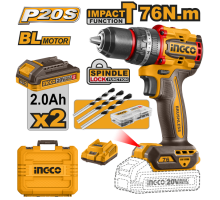 Аккумуляторный бесщёточный ударный шуруповерт INGCO INDUSTRIAL 20 В 76 Нм CIDLI20768