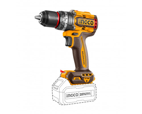 Аккумуляторный ударный шуруповерт 20B BL 86 Нм 2хАКБ и ЗУ кейс INGCO INDUSTRIAL CIDLI20868