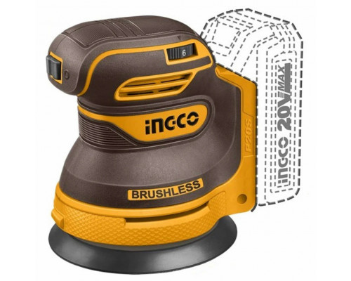 Аккумуляторная эксцентриковая шлифмашина 20B, BL 125мм, без АКБ и ЗУ INGCO INDUSTRIAL CROSLI2002