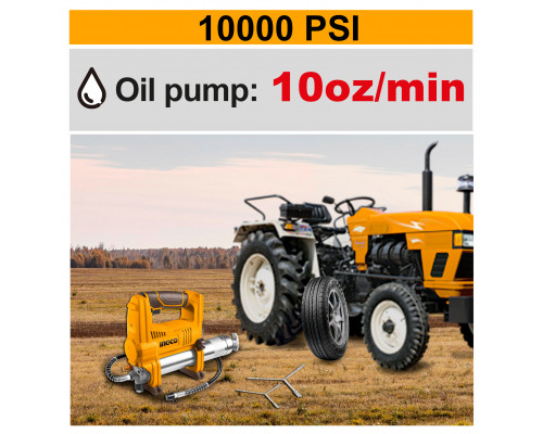 Аккумуляторный шприц для масляной смазки 20В, без АКБ и ЗУ, 690 бар INGCO INDUSTRIAL GGLI2010