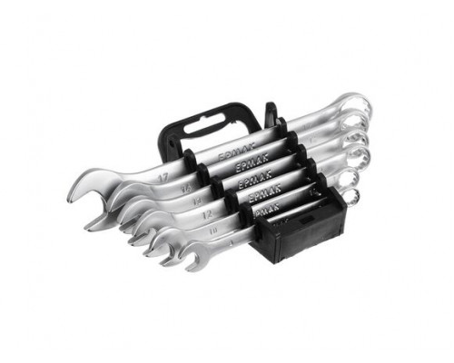Набор рожково-накидных ключей ЕРМАК 6 предметов 8-17 мм, матовые CRV, пластик холдер 736-048