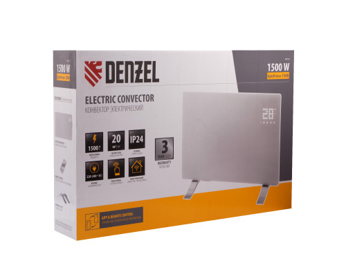 Конвектор электрический Wi-Fi, тачскрин, цифровой термостат Denzel OptiPrime-1500 98122