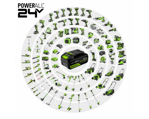 Аккумуляторная батарея GREENWORKS High Power G24HP2 24V, 2Ач 2957707 Аккумуляторная батарея GREENWORKS High Power G24HP2 24V, 2Ач 2957707