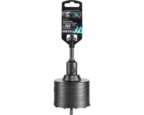 Коронка буровая SDS-plus METALLICA Optima 82x160/100 мм твердосплавная H=50 мм, M22,0х2,0 мм, с адаптером 907214
