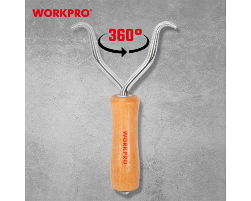 Крючок вязальный WORKPRO с деревянной ручкой WP329032