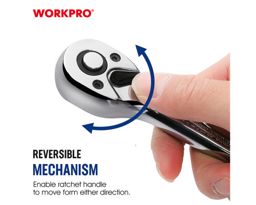 Ключ трещоточный WORKPRO 3/8", 72 зуба WP271011