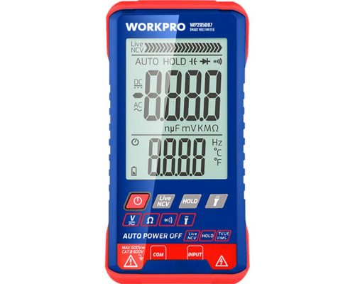 Мультиметр цифровой (двухстрочный дисплей) WORKPRO WP295007